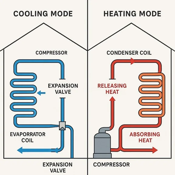 Heating Mode vs Cooling Mode